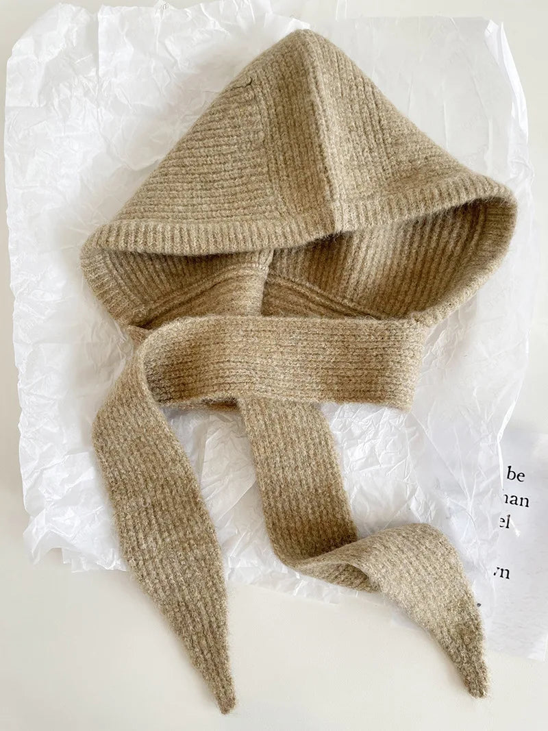 Knitted Beanies Cap For Men&Women Winter Warm Unisex Hooded Hat Neck Collar Scarf Cap Ski Beanie Cold Hats Balaclava Caps Bonnet