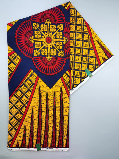 Dutch Hollandais Printed Fabric for African Classical Dress Veritable Real Wax Guaranteed 100% Cotton 6 Yards