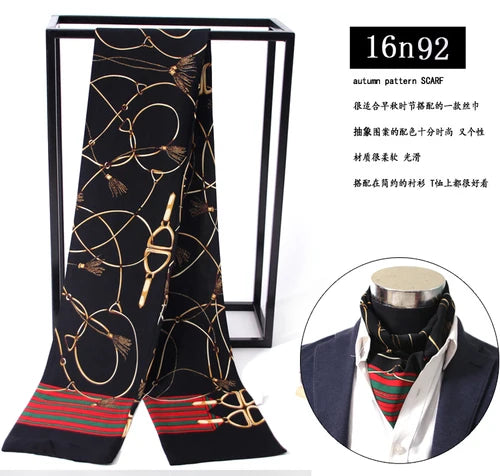 Business Scarf Hangzhou Silk Men's Scarf Long Scarf Double-Sided Trendy British European American Style Autumn Winter