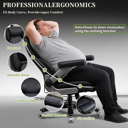 700lbs Big and Tall Office Chair for Heavy People with 5D Flip Armrests Heavy Duty Executive Chair with Adjustable, Customized