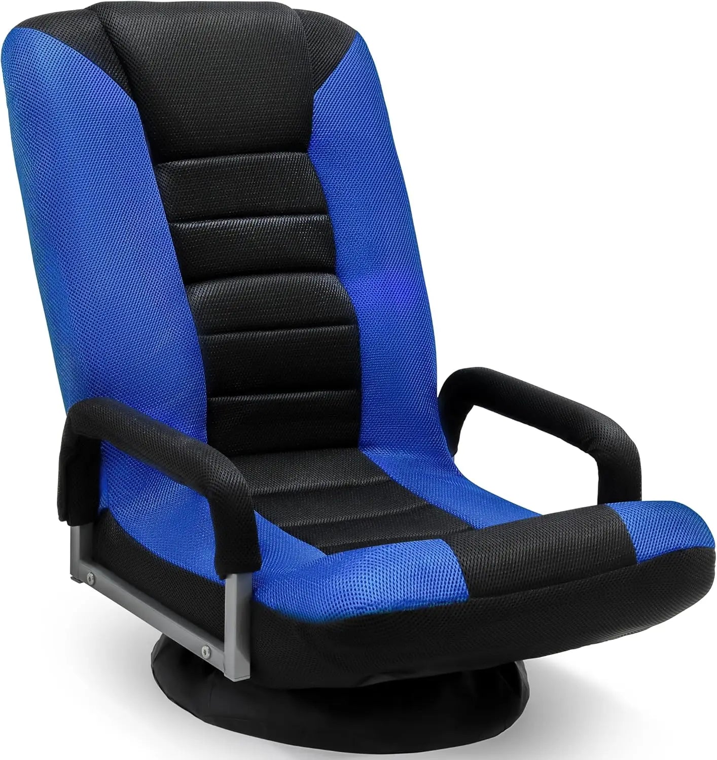 Swivel Floor Gaming Chair - Video Lounger Enjoy 6 Different Positions, Adjustable Backrest, Removable Arm Rests, Folds to Store