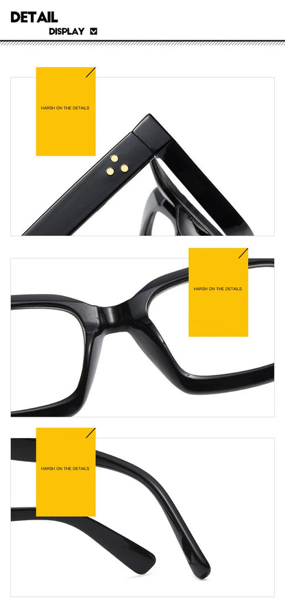 Retra Square Concave Frame Clear Lens Glasses Ultra Light Myopia Nerd Spectacles Degree 0 -0.5 -1.0 -2.0 -3.0 -4.0 to -6.0