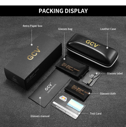 GCV Brand Acetate Appearance Patent Design Women's Butterfly Rectangular Triangle Polarized Sunglasses UV400 Fashion