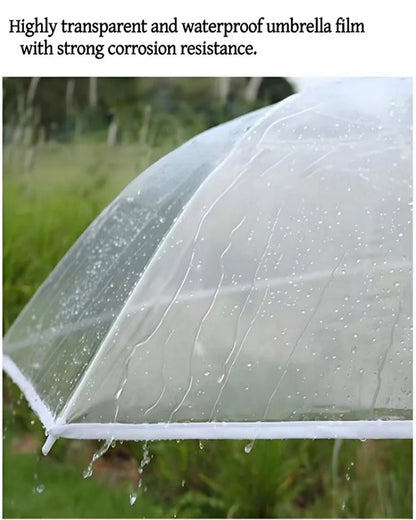 Eco-Friendly PVC Transparent Golf Umbrella,Wind-Resistant,Thick and Sturdy Long-Landled,Large-Sized Umbrella
