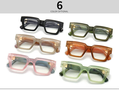 New Green Oversized Square Reading Glasses Men Women Personality Optical Eyeglasses Anti Blue Light Computer Presbyopic Glasses