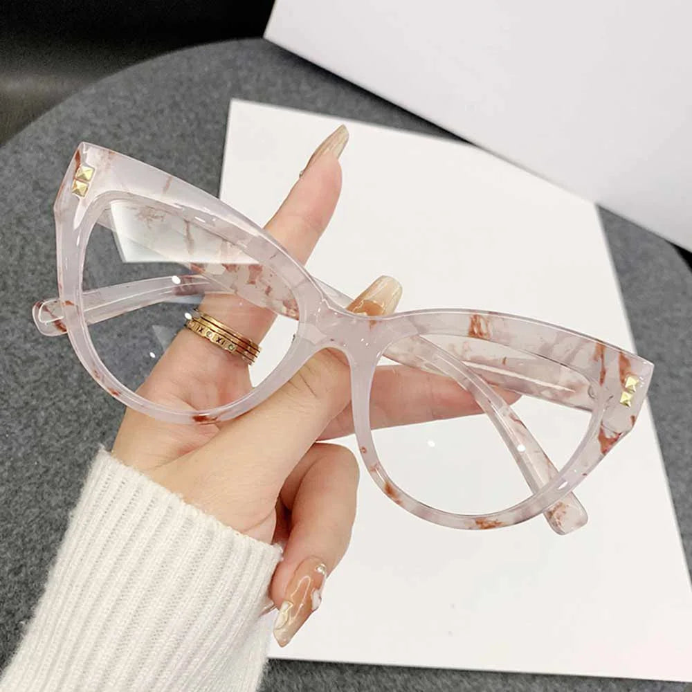 Fashion Cat Eye Shape Glasses High Quality Anti-blue Light Flat Eyeglasses Durable Ultra-light Computer Eyewear Transparent Lens