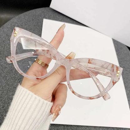 Fashion Cat Eye Shape Glasses High Quality Anti-blue Light Flat Eyeglasses Durable Ultra-light Computer Eyewear Transparent Lens