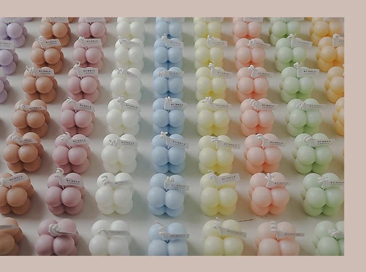 Little Bubble Cube Candle Handmade Scented Candle Aromatherapy Soy Wax Candle Wedding Birthday Candles Party Home Decoration