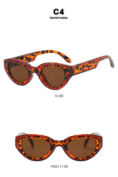 QVQV Luxury Brands Cat Eye Sunglasses Woman 2026 New Vintage Polygon Sun Glasses Man Travel Beach Eyewear Trendy Shades Female