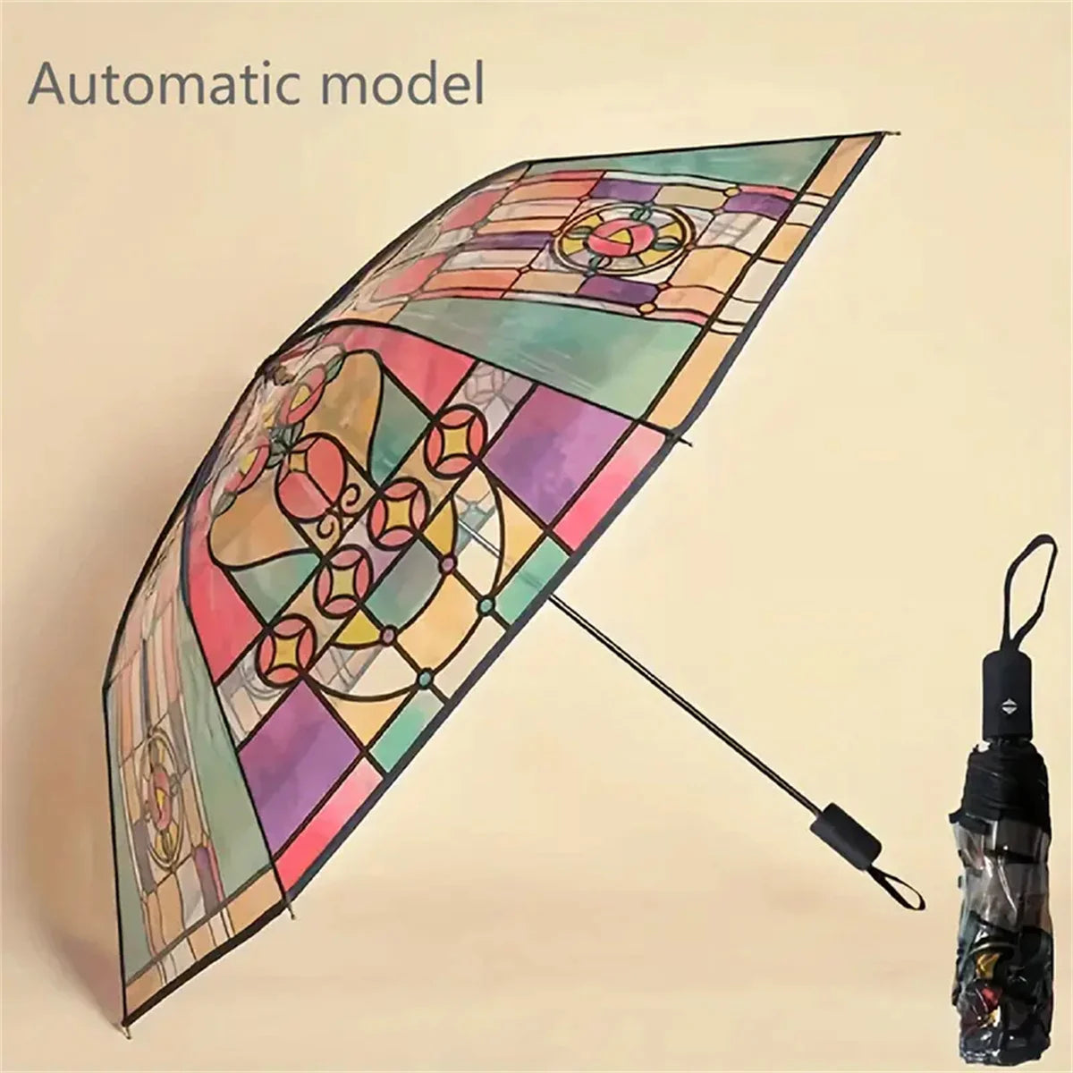 1 Piece of Transparent Glass Window Grille Pattern Pvc Material, Windproof, Waterproof and Rainproof, Suitable for Commuting to Take Photos, Available in a Variety of Styles, Available for Men and Women
