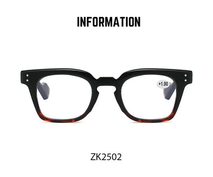 Stylish Square Frame Hyperopia Eyewear Men Anti Blue Light Reading Glasses Color Blocked Presbyopia Eyeglasses for Women