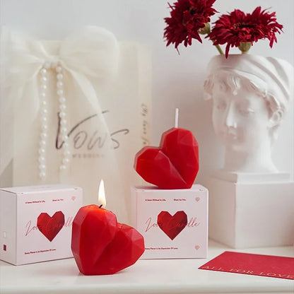1/2/4pc 3D Heart-shaped Love Candles Valentine's Day Romantic Gift Handmade Aromatherapy Candle Wedding Home Decor Photo Prop