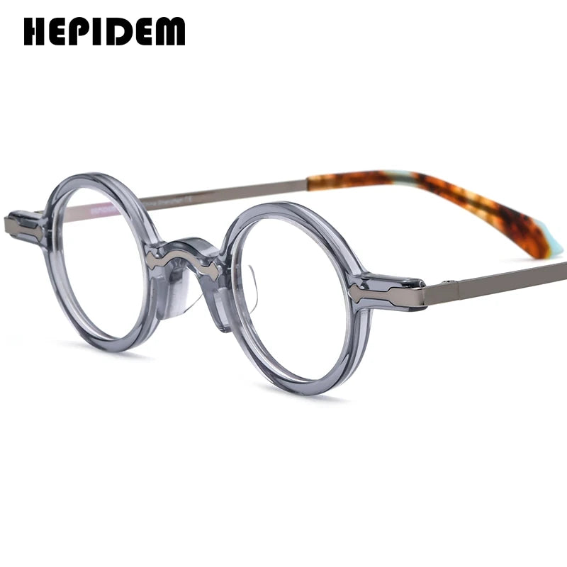 FONEX HEPIDEM Acetate Eyeglasses Frame Men 2025 New Small Round Brand Design Glasses Women Retro Vintage Eyewear Spectacles 9341