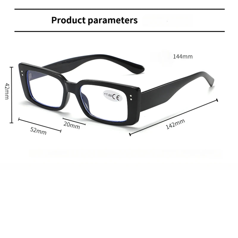 New Vintage Small Square Frame Reading Glasses Anti-Blue Light Presbyopia Eyeglasses Women and Men Eye Protection Eyewear