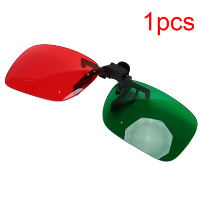 1/2PC Red Blue Green 3D Glasses Black Frame For Dimensional Anaglyph Movie TV