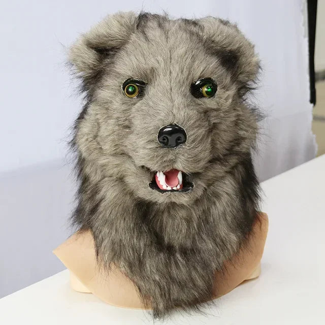 Plush Panda Head Mask Halloween Cosplay Costume Props Animal Fur Panda Helmet Mask Cosplay Funny Animal Headgear