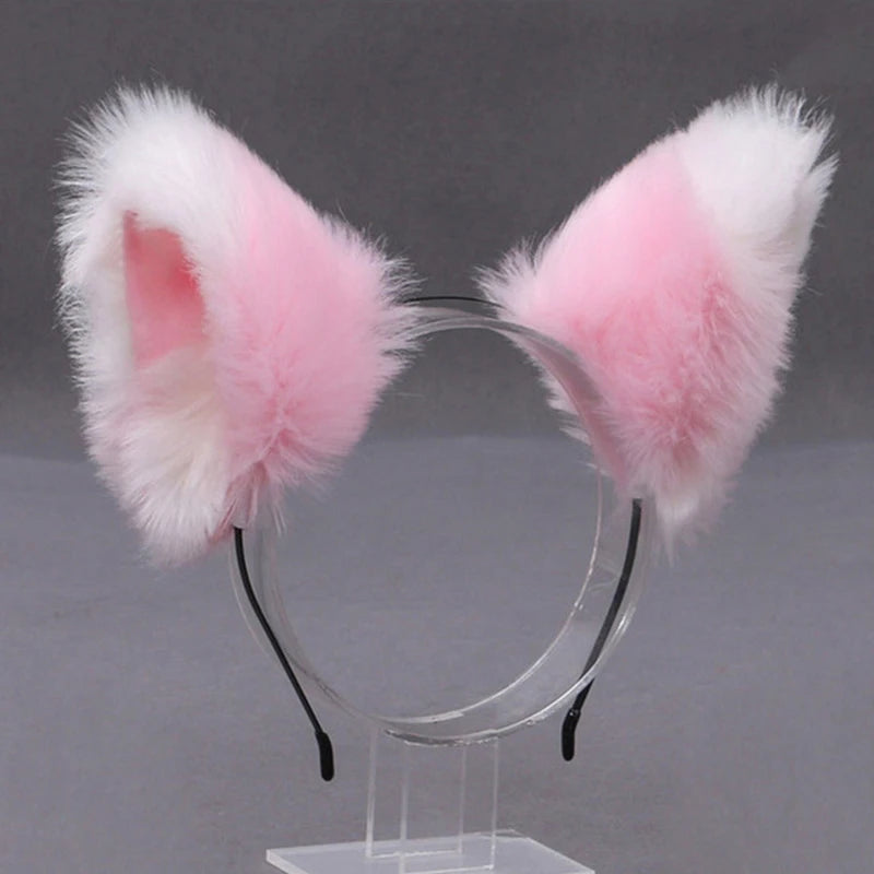 Lolita  Animal Cat Fox Ear Hair Hoops Cosplay Faux Fur Hairband Girls Halloween Anime Headbands Headwear Hair Accessories