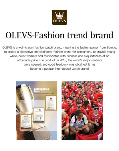 OLEVS Mens Quartz Watches Top Brand Luxury Business Waterproof Luminous Large Dial Men Wristwatches Sports Stainless Steel Watch