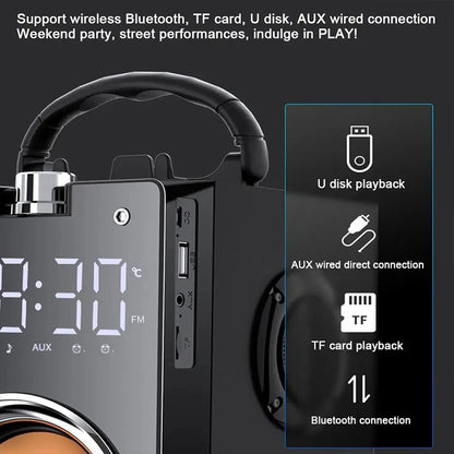 Wooden Super Bass Wireless Bluetooth Speakers Portable High Power Stereo Subwoofer Music Center Support TF FM Radio HIFI BoomBox