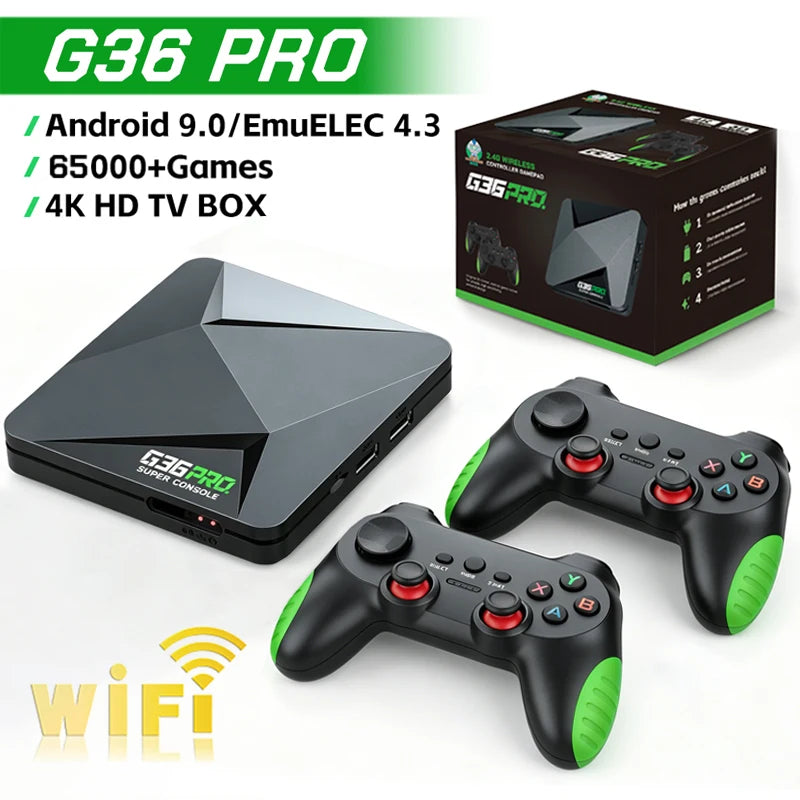 2026 NEW Super Console G36 Pro Retro Video Game Console with 65000 Video Games for PS1/GBA/MD/CPS with Gamepad Kid Gift Game Box