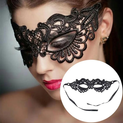 Black Party Mask for Women Hollow Lace Masquerade Blindfold Face Masks Princess Prom Party Props Costume Accessories