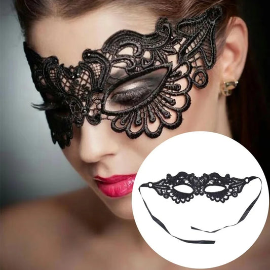 Black Party Mask for Women Hollow Lace Masquerade Blindfold Face Masks Princess Prom Party Props Costume Accessories