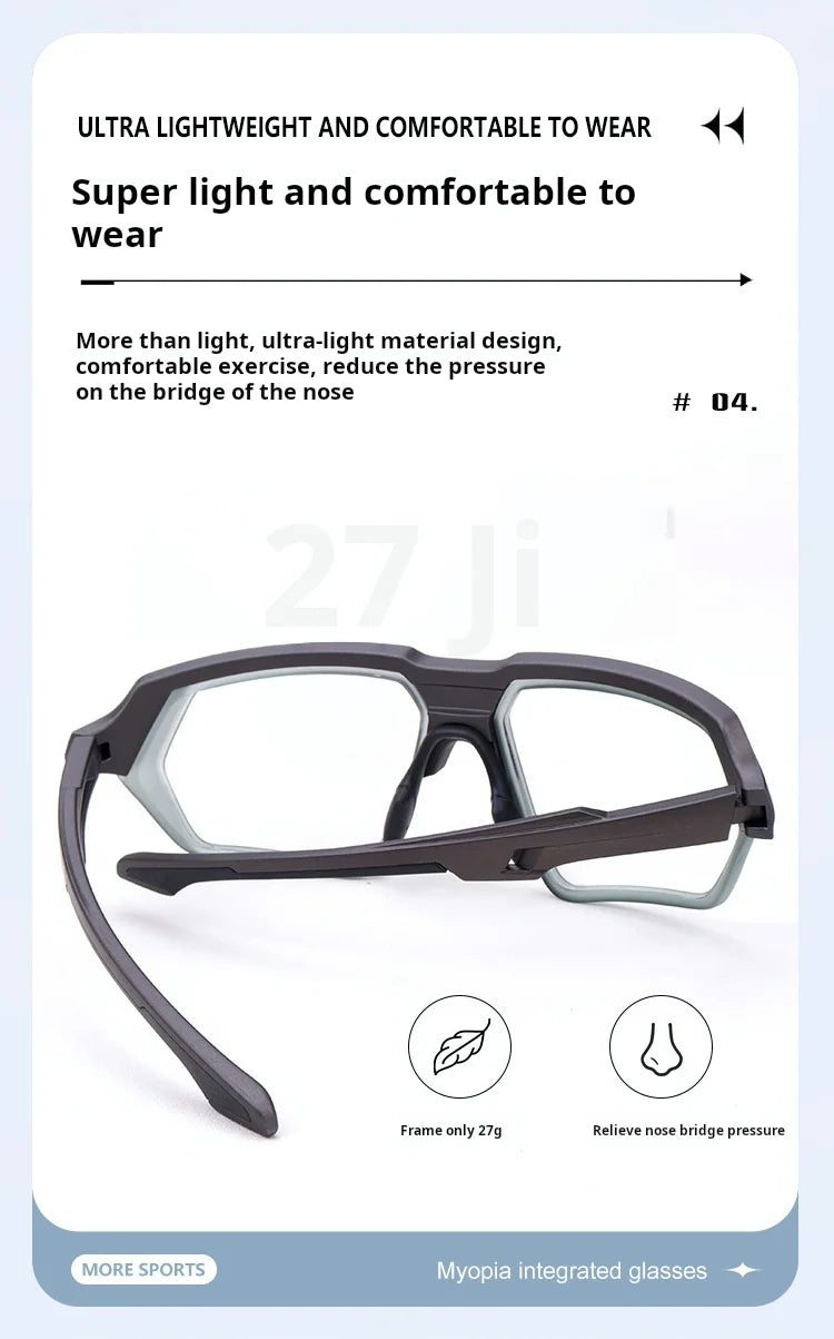 MOMOJA Cycling Glasses Integrated Windproof Goggles Football Badminton Basketball Men and Women Sports Prescription Glasses T11