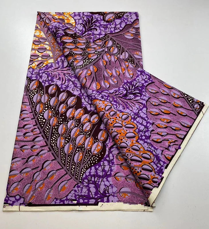 New Ankara Glitter Golden Wax Soft Flash Gold Print Batik High Quality Pagne Purple Women Tissus African Grand Golden Wax Fabric