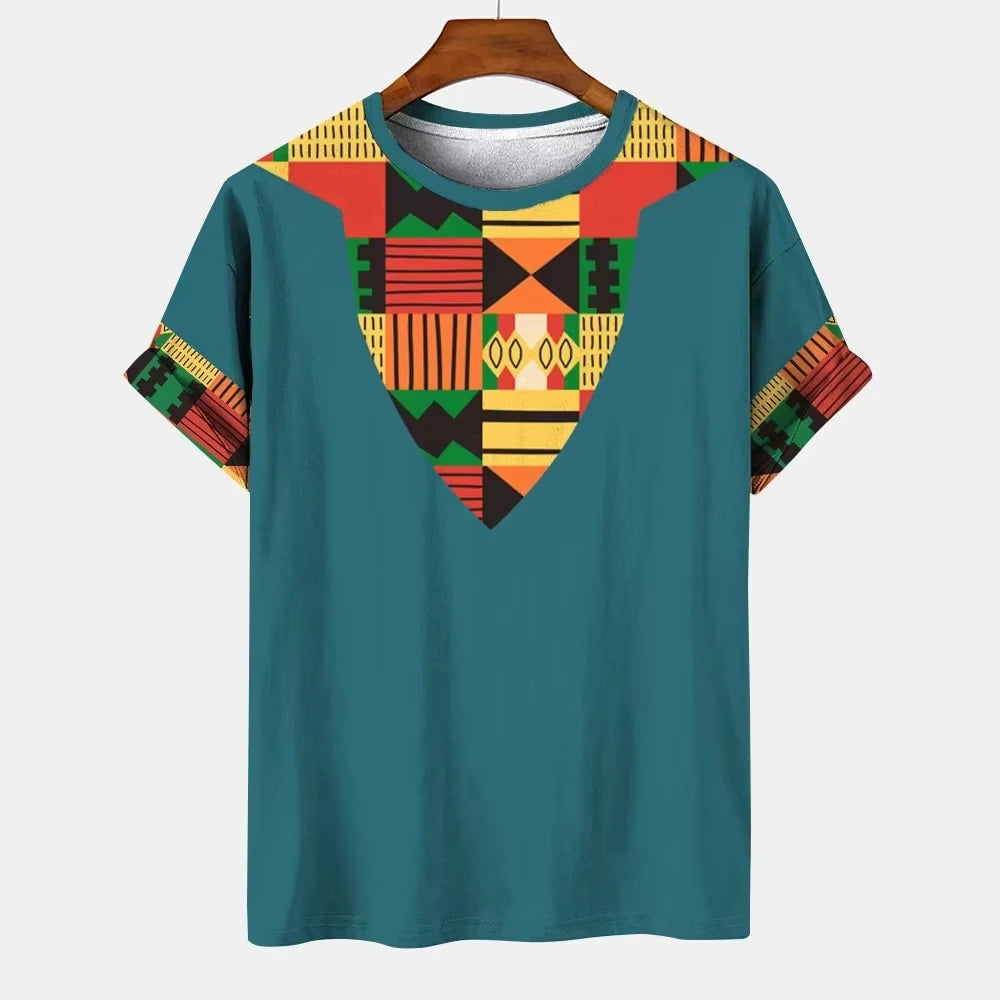 Men's T-shirt Ethnic Style 3d Print Tshirt Men Women  African Tradition Stripe T Shirt Tees Women Tshirt Kids Tshirt Clothing