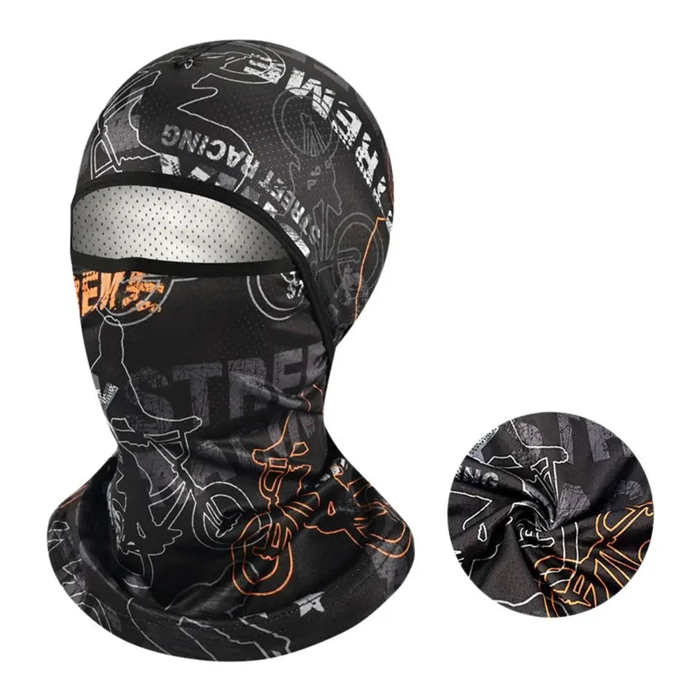Summer Cool Balaclava Ice Silk Cycling Full Face Cap Sun Anti-UV Protection Sports Face Cover Headwear Bike Motorcycle Men's Hat