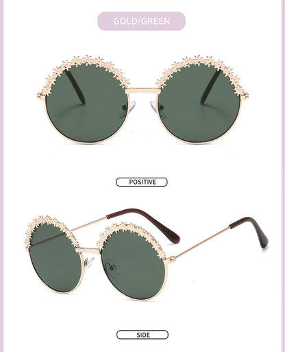 2025 Sunglasses children's glasses flower fashion New Sunglasses children's round children's Metal