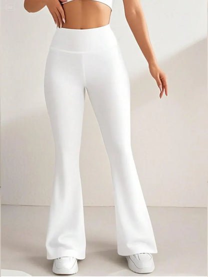 Women's High-Waisted Yoga Flare Pants - Red/White/Black Bootcut Workout Leggings,Plus Size Clothes,Pants & Capris,Jeans（New）