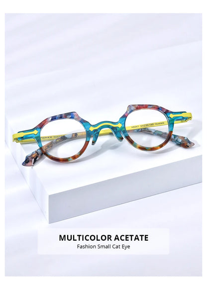 FONEX HEPIDEM Acetate Eyeglasses Frame Men 2025 New Small Round Brand Design Glasses Women Retro Vintage Eyewear Spectacles 9341
