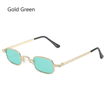 Retro Rectangle Sunglasses Women Brand Designer Small Metal Frame Square Punk Sun Glasses Men Fashion Vintage Oculos De Sol