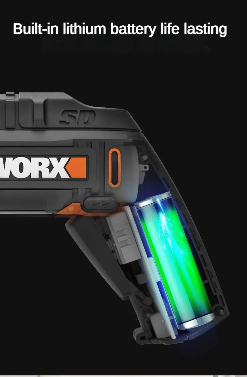 Worx WX255.4 4V Mini Electrical Screwdriver Set Smart Gun Style Cordless Electric Screw Driver USB Rechargeable Bit Drill Tool