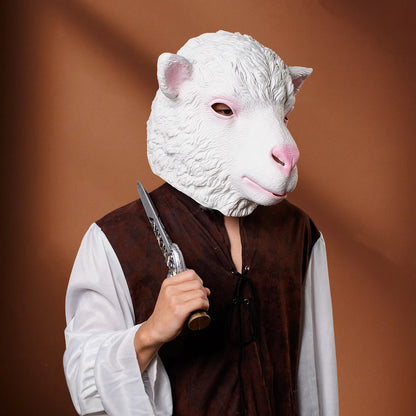 Lamb's head cover - Halloween animal mask - suitable for cosplay, carnival - Latex material