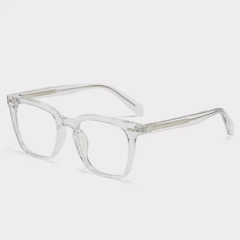 Transparent Square Men's Reading Glasses TR90 Large Frame Block Harmful Blue Light Myopia Prescription Glasses For Women
