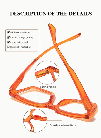 The small square frame reading glasses are classic, retro, simple and comfortable for daily wear. They are reading glasses