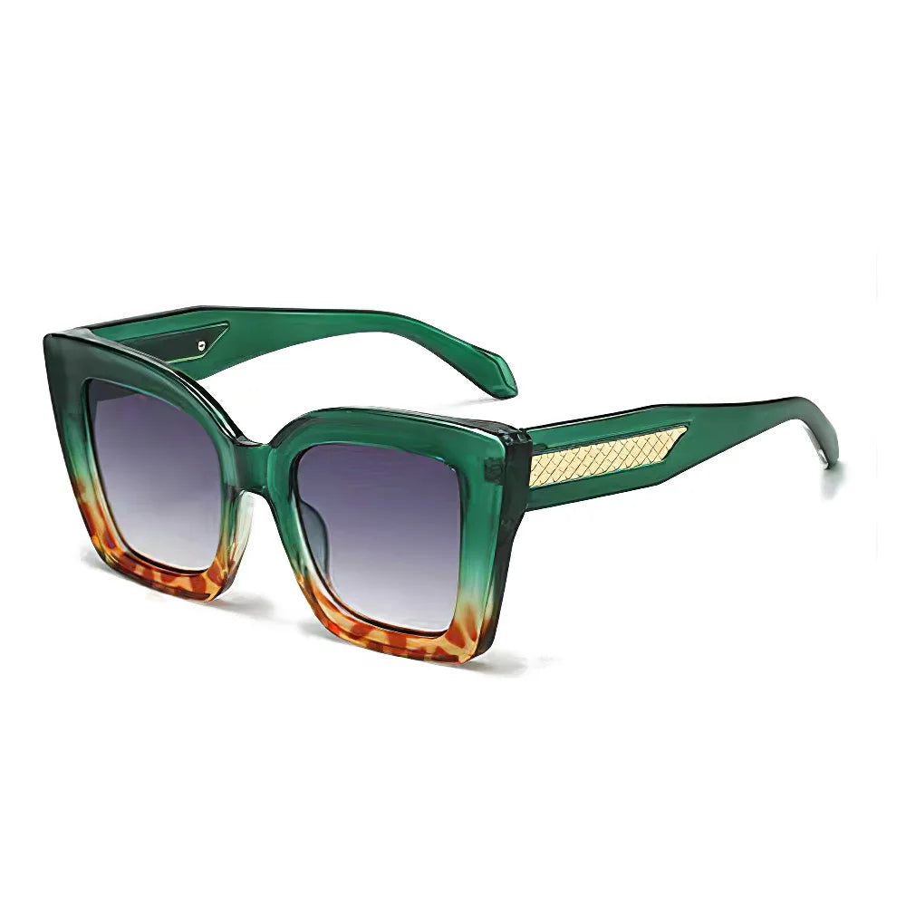 2025 New in Vintage Sunglasses for Women Fashion Square Frame Gradient Sunglasses with Golden Arrows for Women