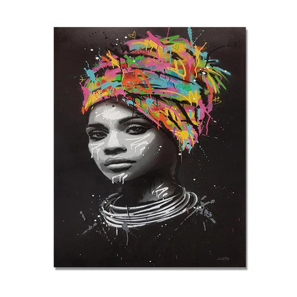 Abstract Figure Canvas Painting African Women Portrait Posters And Prints Wall Art for Living Room Home Decor Picture No Frame