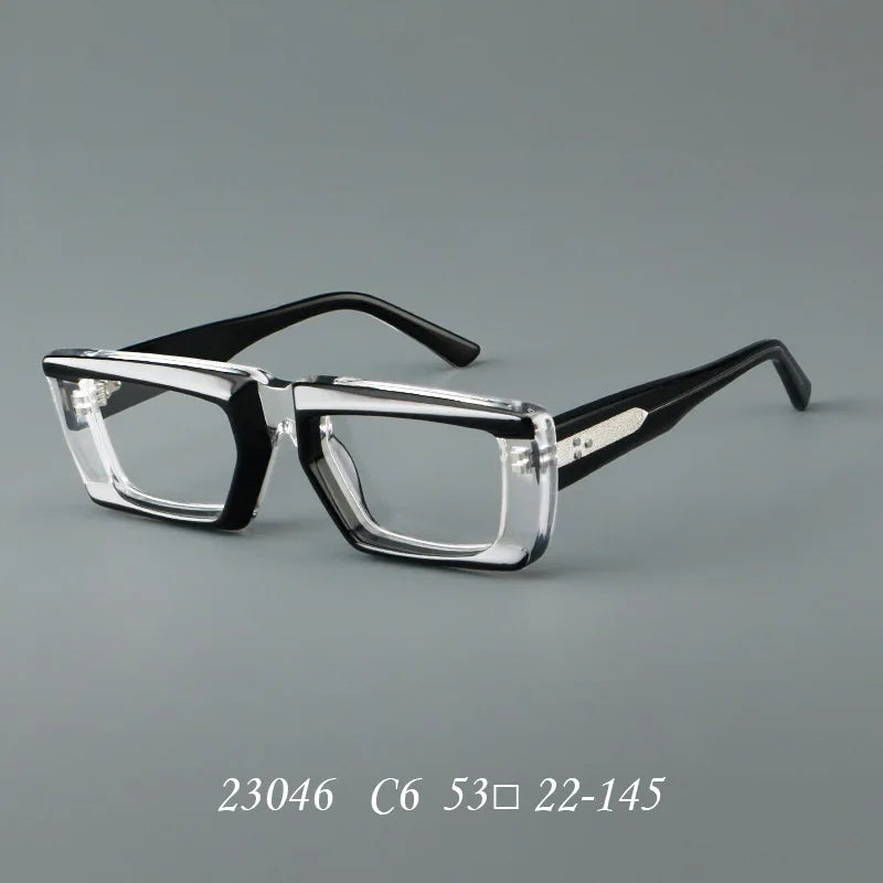 VICKY Personalized Fashion Retro Geometric Square Design Men Women Anti-blue Light Glasses Customizable Prescription 23046
