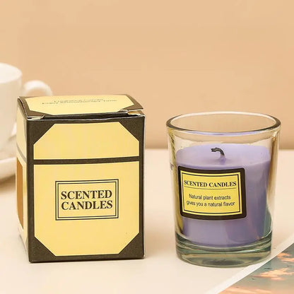 1PC Romantic Smokeless Soy Wax Candle - Glass Aromatherapy Gift Box Home Wedding Decor Companion Souvenir