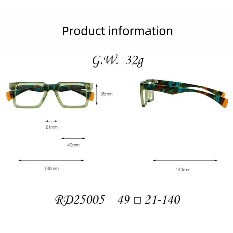 New In 2024 Plate Eyeglass Frame Retro Square Men's Eyeglass Frame Fashionable Optical Prescription Eyeglass Frame Women 25005