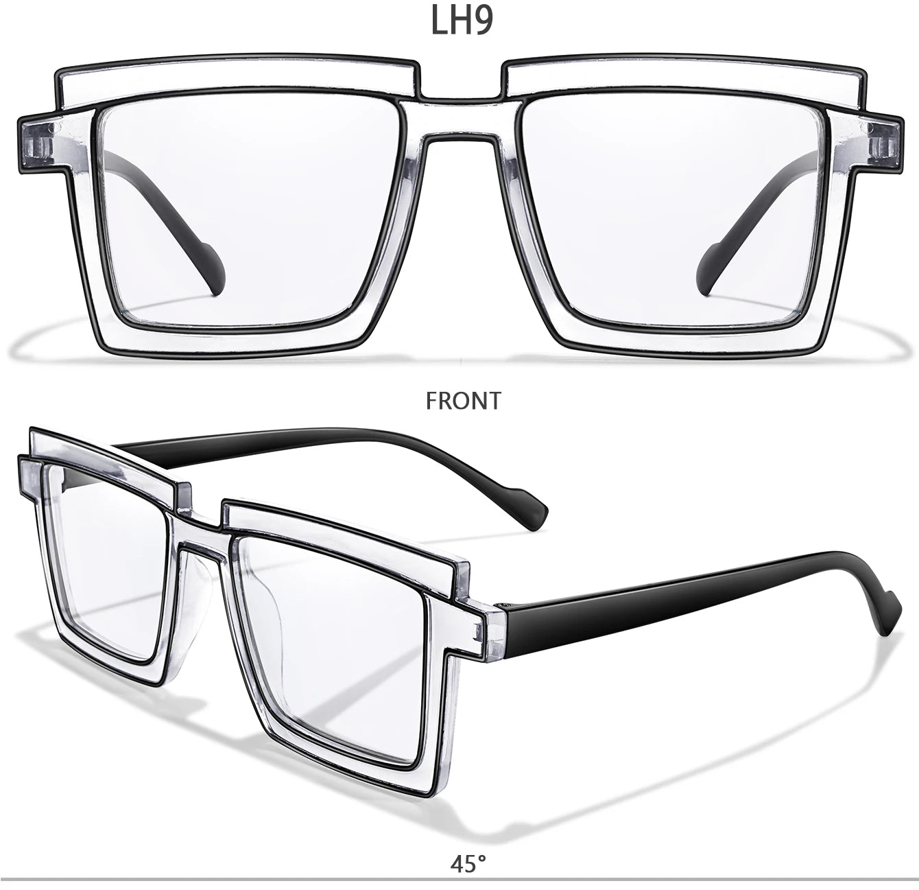 3 Pairs Oversize Reading Glasses Women Trendy Square Fashion Transparent Magnification Eyewear Presbyopic Glasses +150 +200