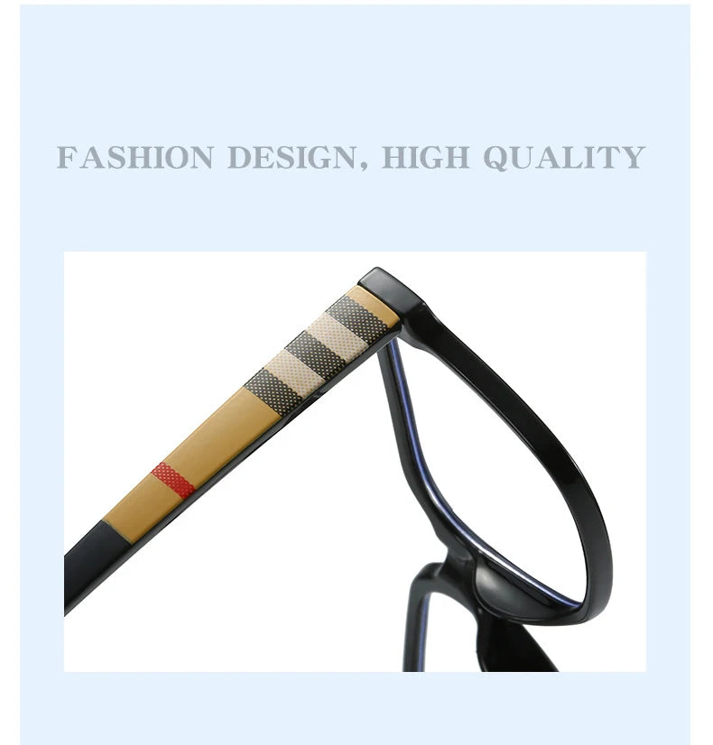 Brand Designer Retro Square Anti Blue Light Reading Glasses Women Men  Stripe Female Eyeglasses Computer Presbyopia Eyeglasse