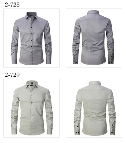 Spring Men's Social Shirt Slim Business Dress Shirts Male Long Sleeve Casual Formal Elegant Shirt Blouses Tops ManBrand Clothe