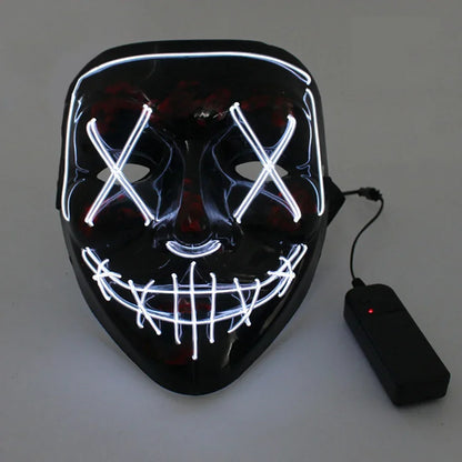 Wireless Scary Glowing Mask LED Luminous Purge Mask Halloween Horror Neon Light Up Cosplay Party Mask Fstival Costume Supplies