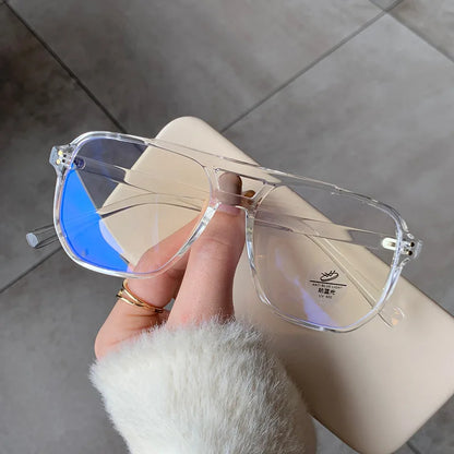 2025 New Fashion Vintage Oversized Reading Glasses Unisex Anti Blue Rays Leoaprd Square Eyeglasses Antifatigue Computer Eyewear