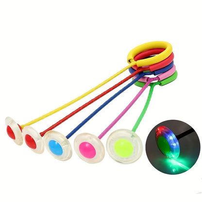 1Pc Children Flashing Jump Ring Sports Bouncing Ball Foldable Flashing Bouncing Ball Suitable For Children Or Adults Skill Game