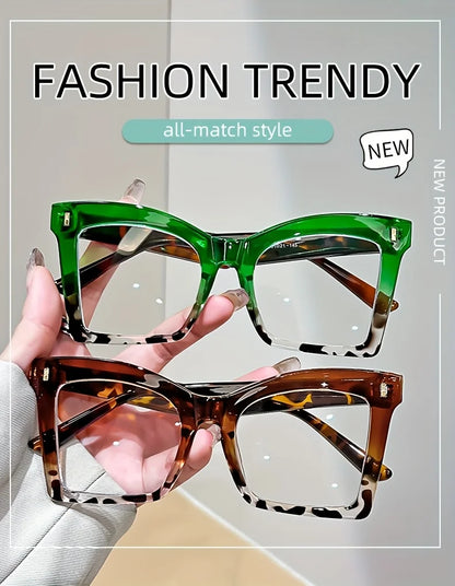 Elegant Full Rim Square Reading Glasses for Women, PC Frame, Clear Les, Magnification  1.0 to  4.0, Fashion Reading Glasses